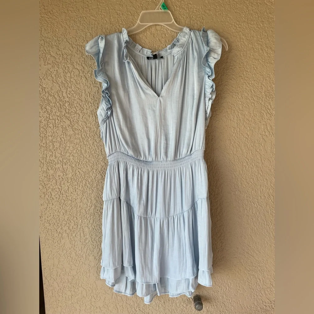Steve Madden Sky Blue Ruffled Mini Dress - Picture 1 of 2